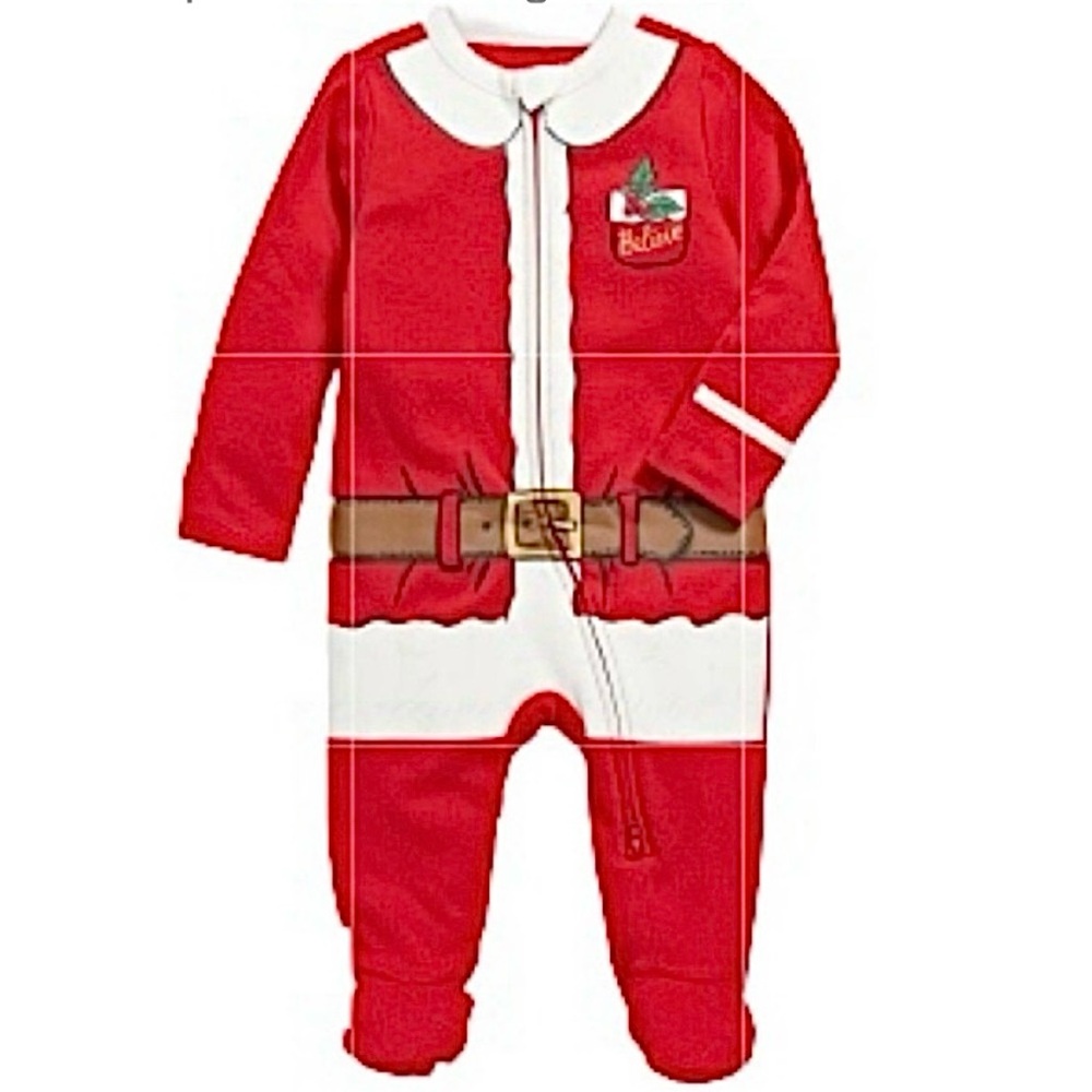 NWT-Unisex Christmas Sleep & Play 2-Way-Zip Footed One-Piece for Baby